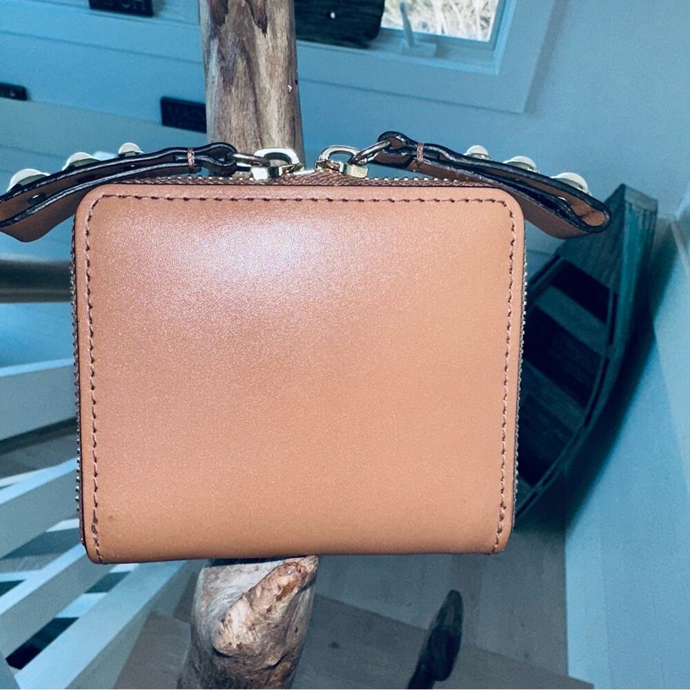 Zac Posen - Eartha Pearl Lady Zipped Small Leather Wallet - Camel - Picture 3 of 5